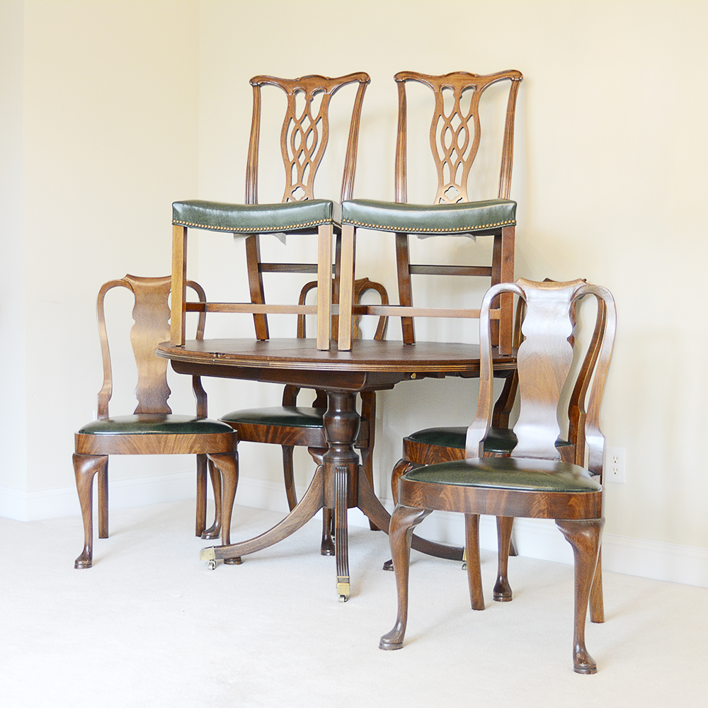 Baker Furniture Duncan Phyfe Style Table with Chairs