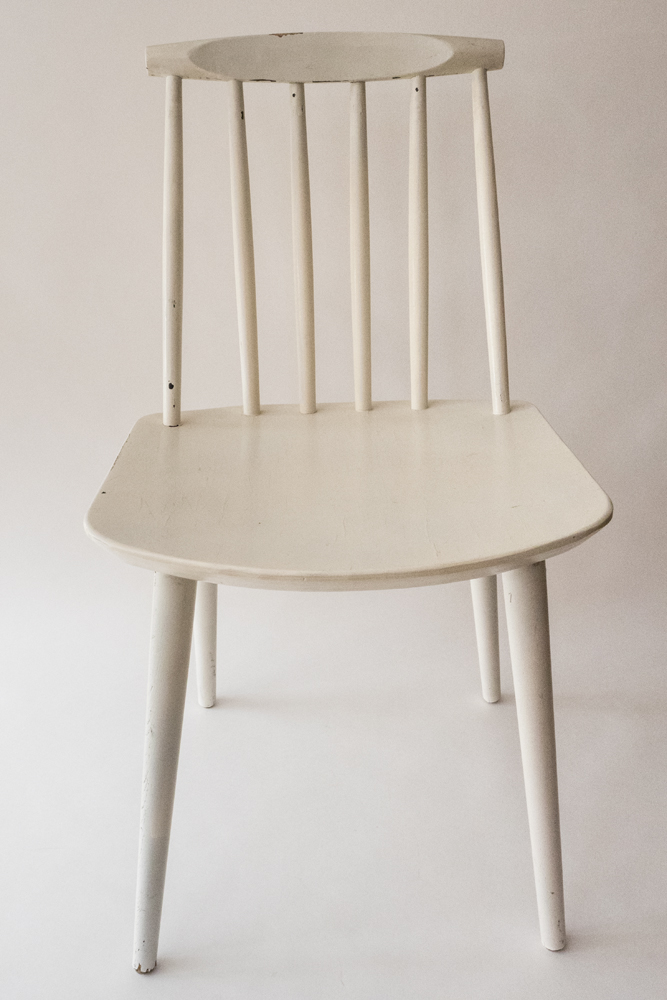 Pair of Vintage White Wood Painted Chairs