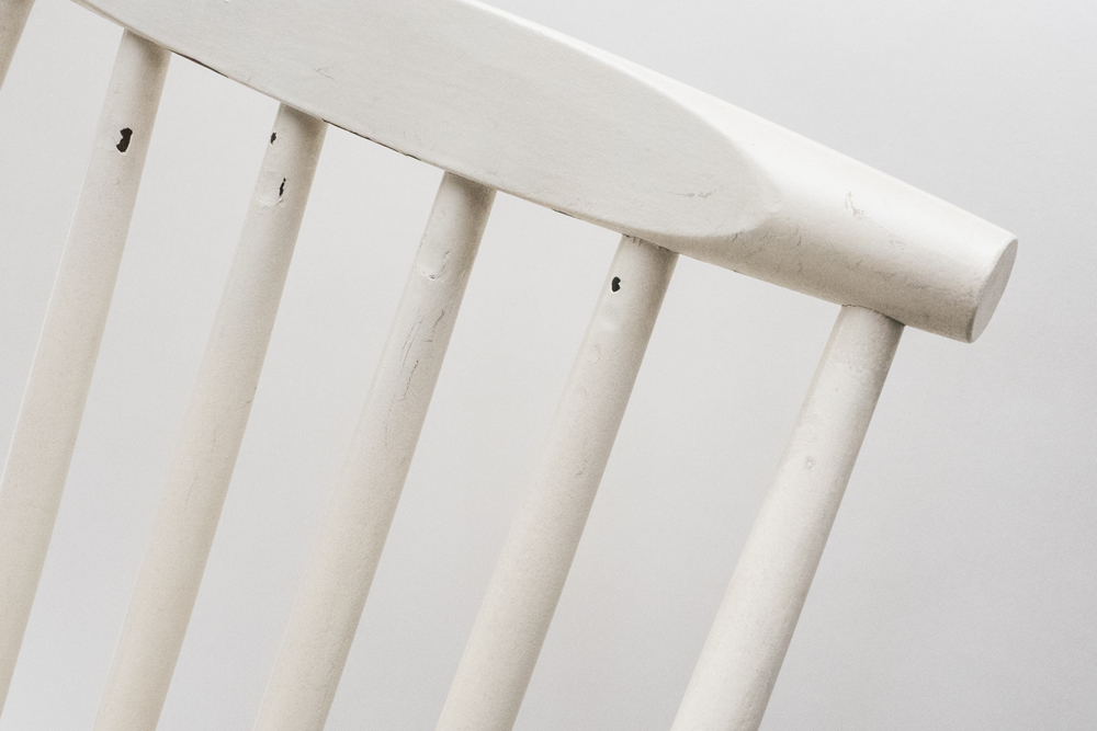 Pair of Vintage White Wood Painted Chairs