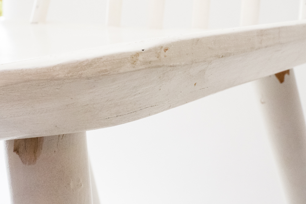 Pair of Vintage White Wood Painted Chairs