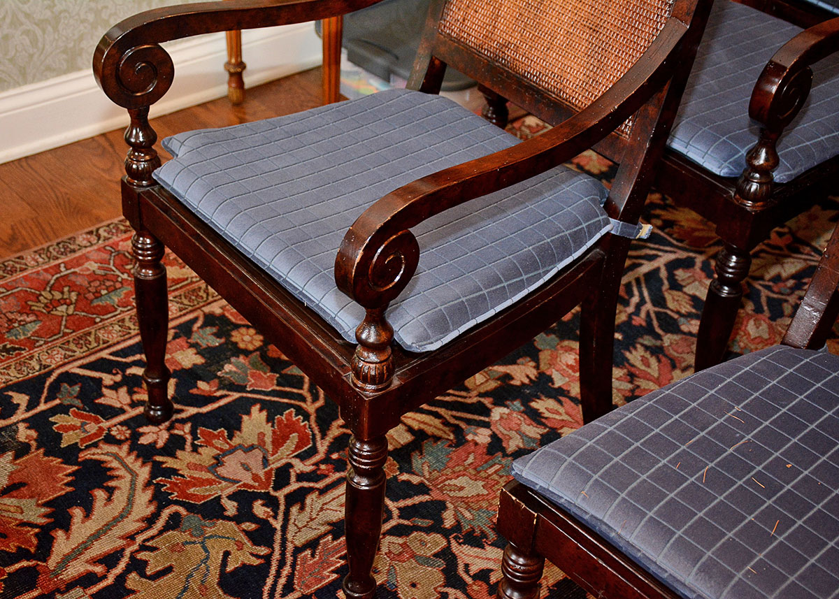 Milling Road for Baker Furniture Late 20th Century Regency Style Dining Chairs