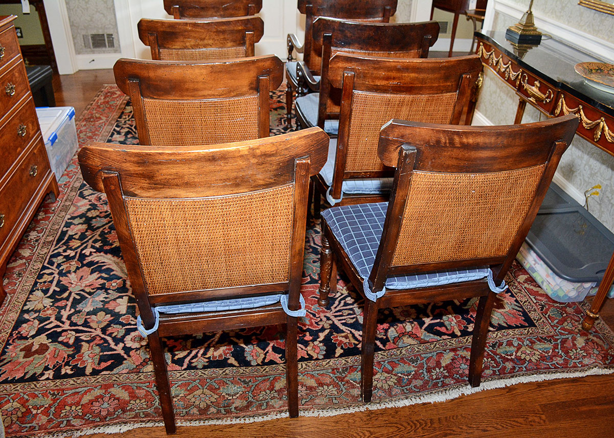 Milling Road for Baker Furniture Late 20th Century Regency Style Dining Chairs