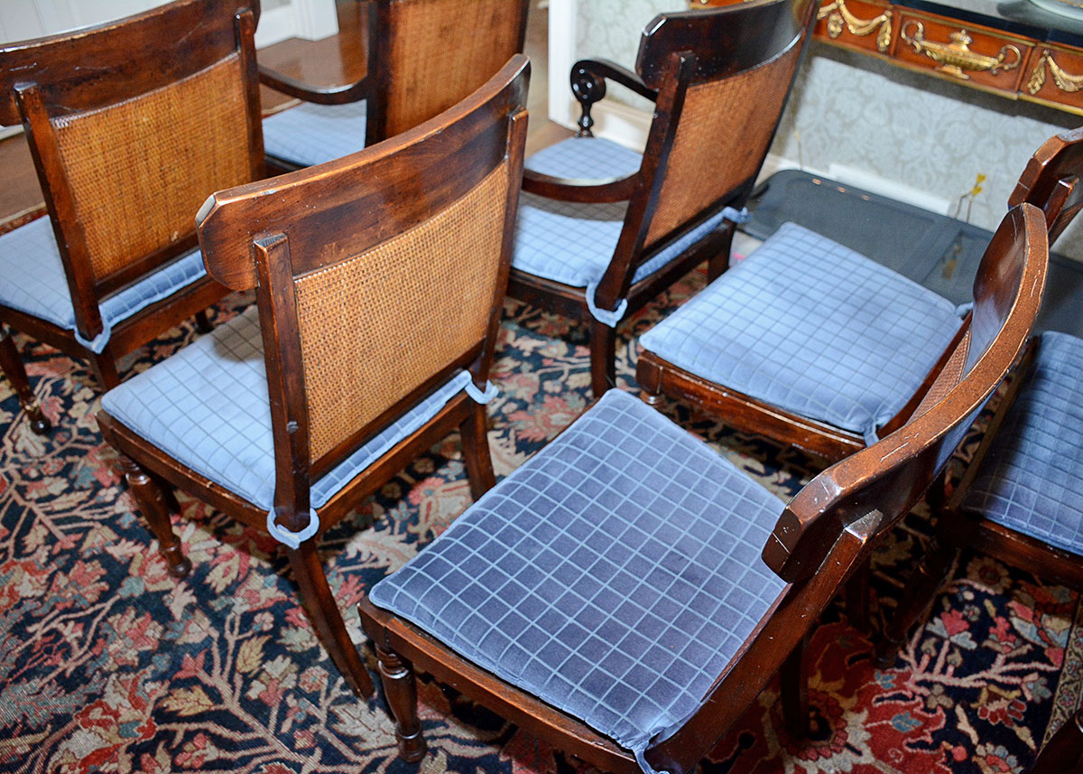 Milling Road for Baker Furniture Late 20th Century Regency Style Dining Chairs