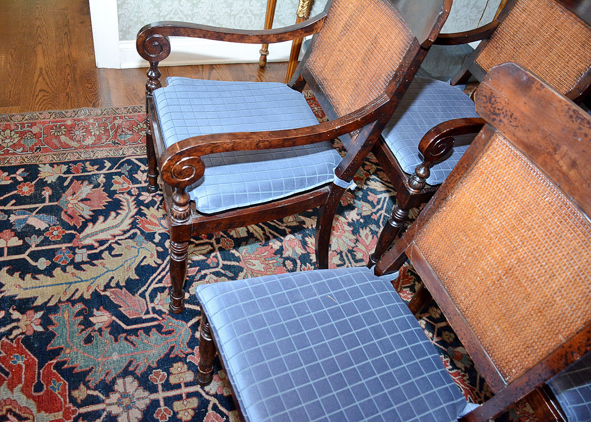 Milling Road for Baker Furniture Late 20th Century Regency Style Dining Chairs
