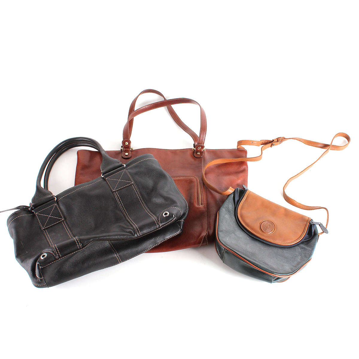 Brown and Black Leather Handbags