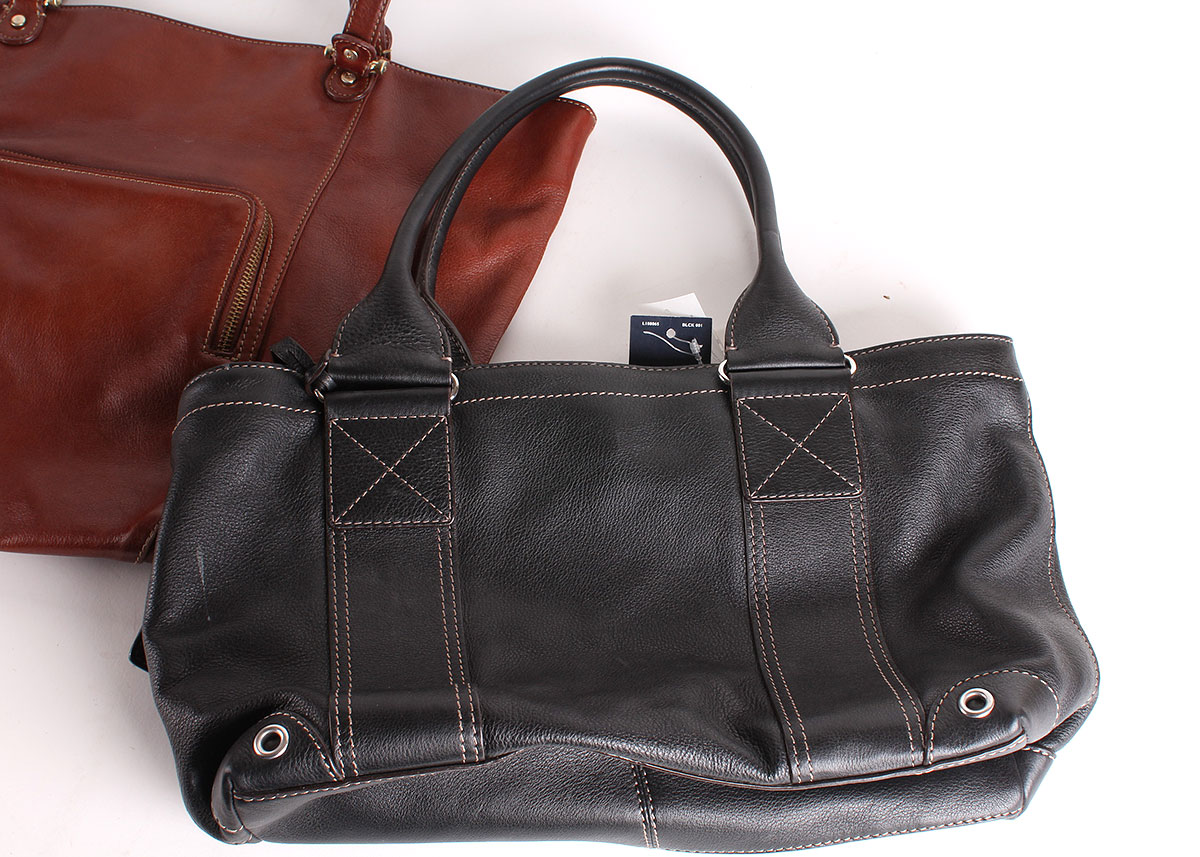 Brown and Black Leather Handbags