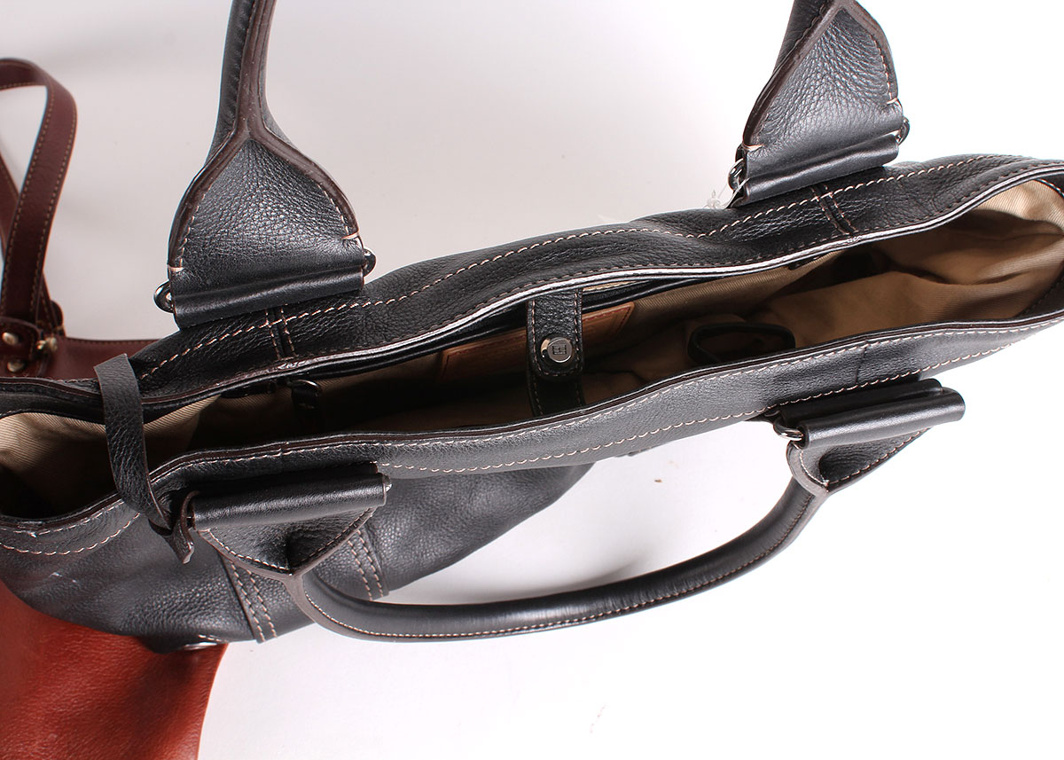 Brown and Black Leather Handbags