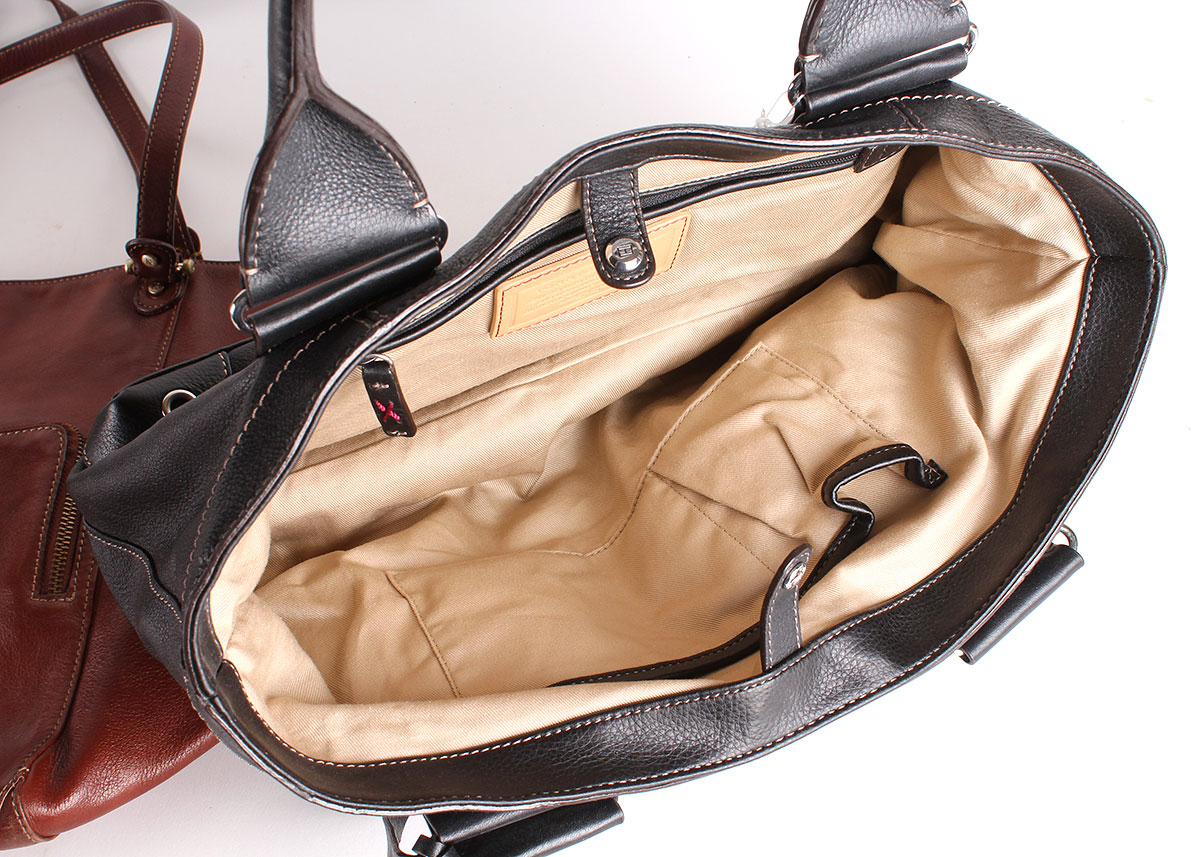Brown and Black Leather Handbags