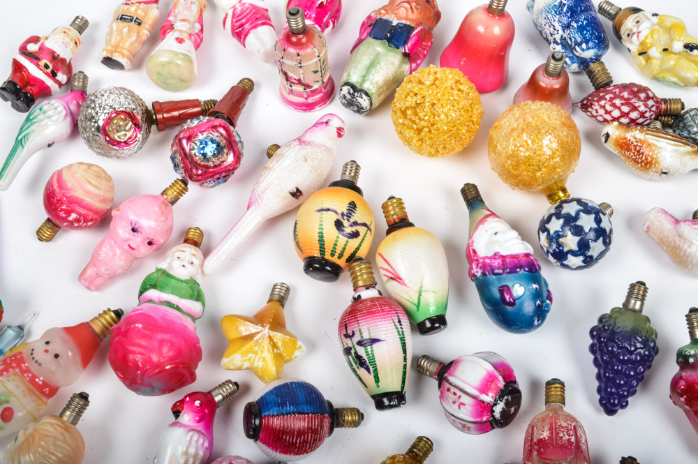 Collection of Vintage Christmas Light Ornaments