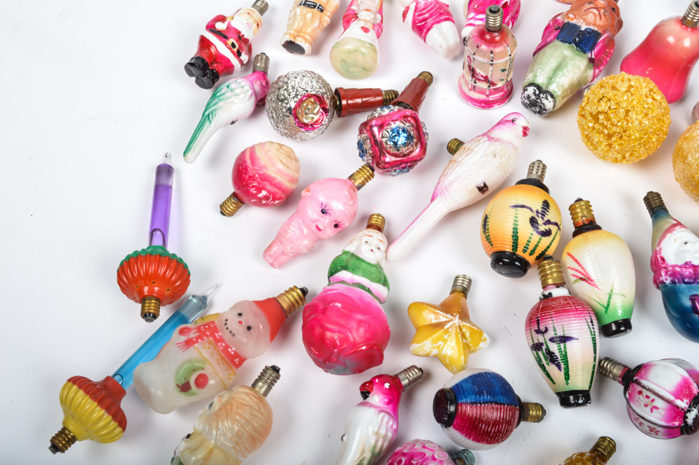Collection of Vintage Christmas Light Ornaments