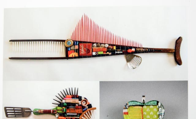 Original Running Dog Studio Mixed Media Fish Sculpture