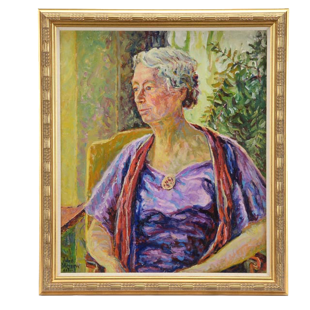 Julie Morrow DeForest Original Oil Impressionist Portrait "Lady in Lilac"
