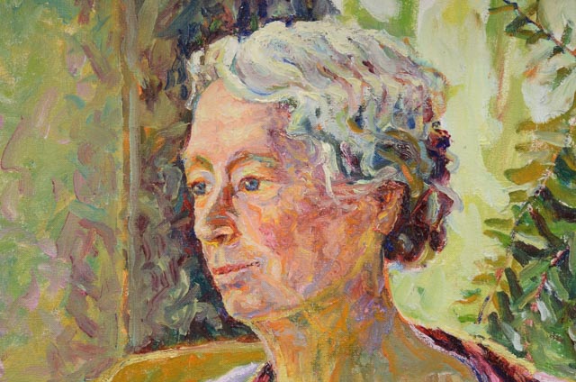 Julie Morrow DeForest Original Oil Impressionist Portrait "Lady in Lilac"