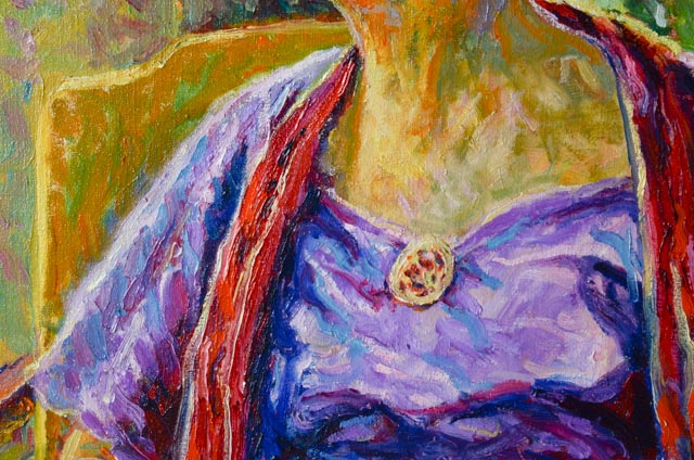 Julie Morrow DeForest Original Oil Impressionist Portrait "Lady in Lilac"