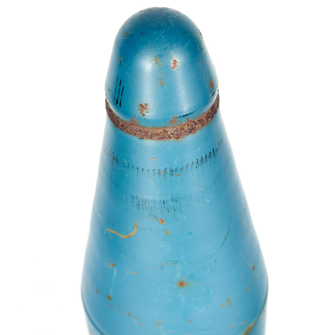 Inert World War II Blue Practice Mortar Shell and Grenade