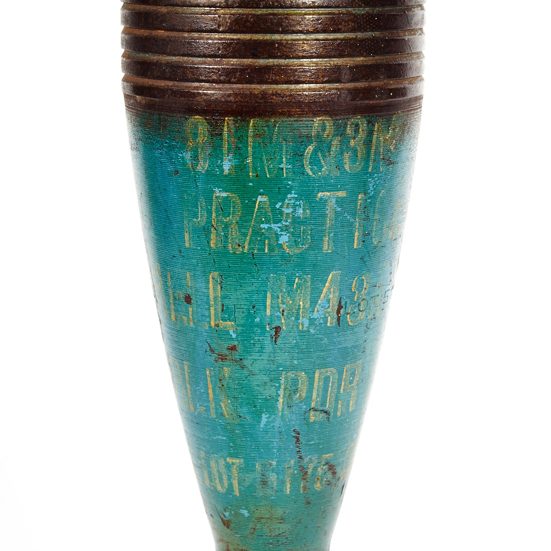 Inert World War II Blue Practice Mortar Shell and Grenade