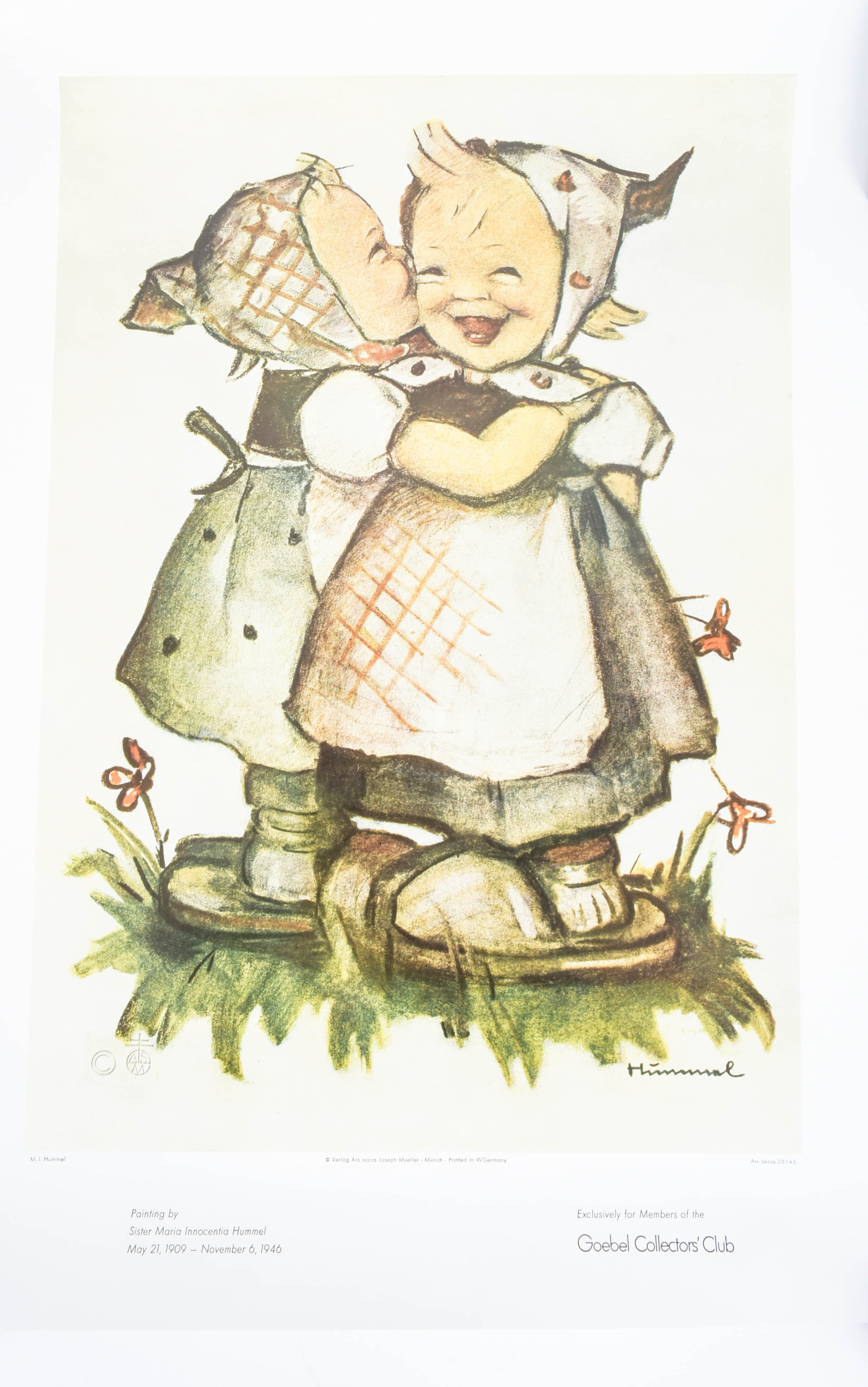 Sister Maria Innocentia Hummel Offset Lithograph of Two Girls