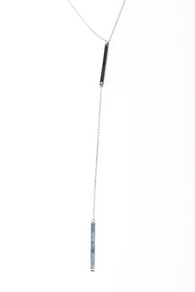 Stainless Steel Link Bracelet and Silver Tone Necklace