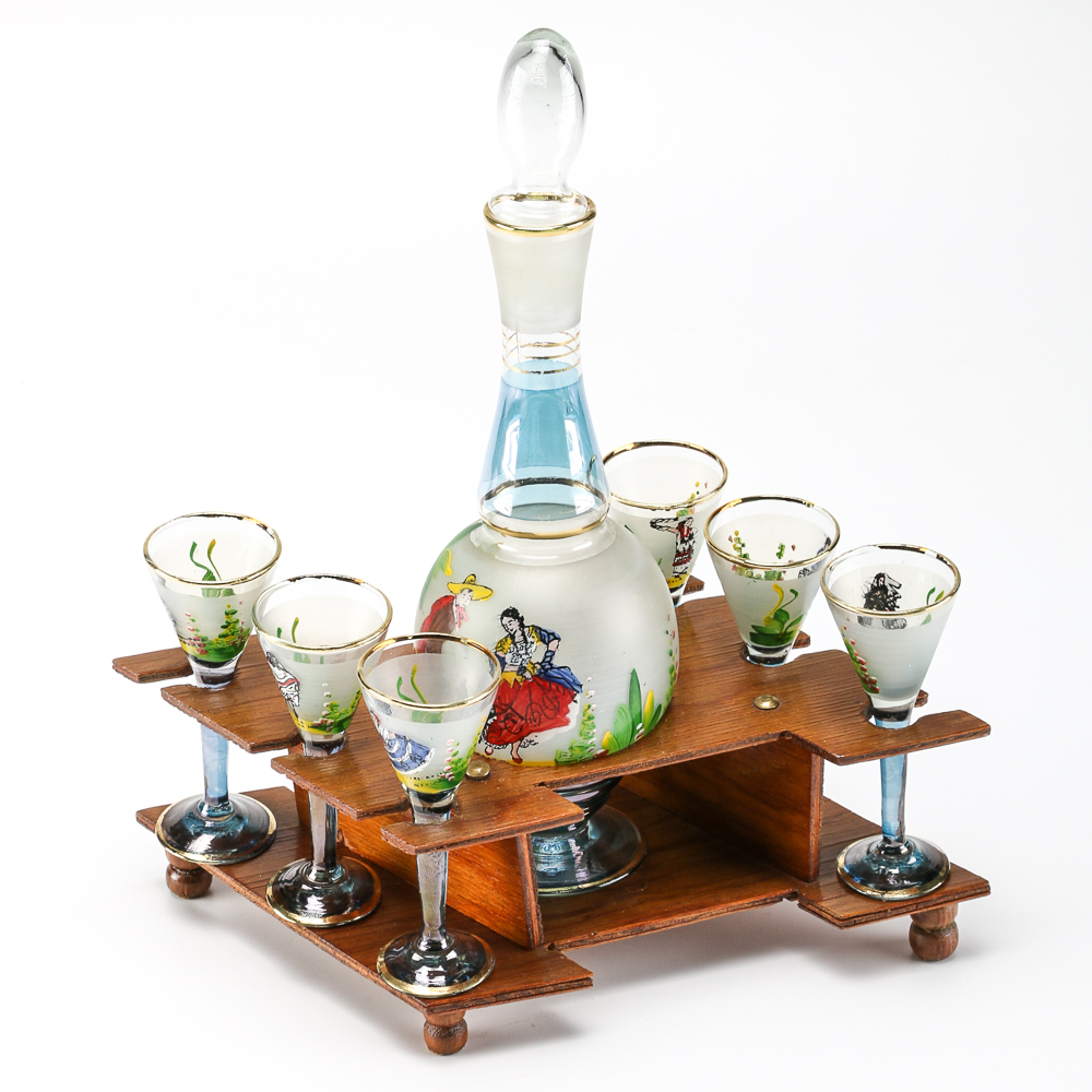 Vintage Spanish-Themed Decanter Set