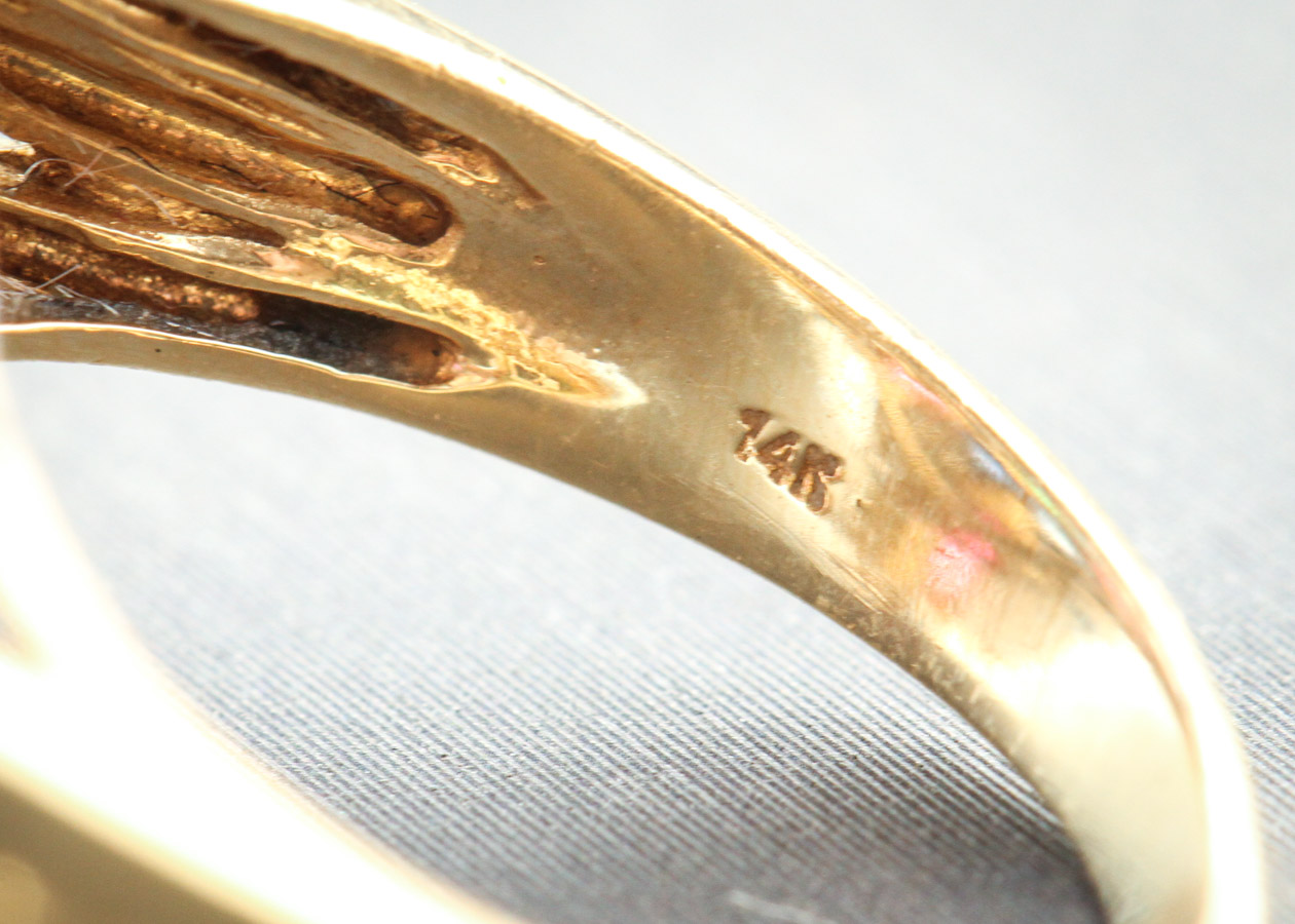 14K Yellow Gold Flower Ring
