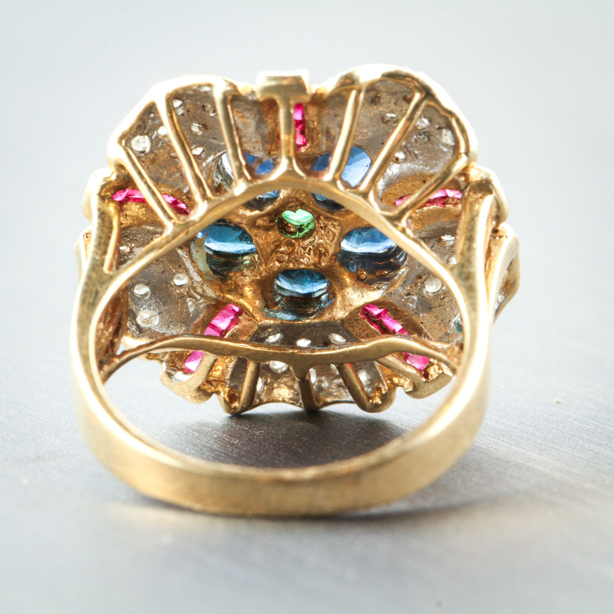 14K Yellow Gold Flower Ring