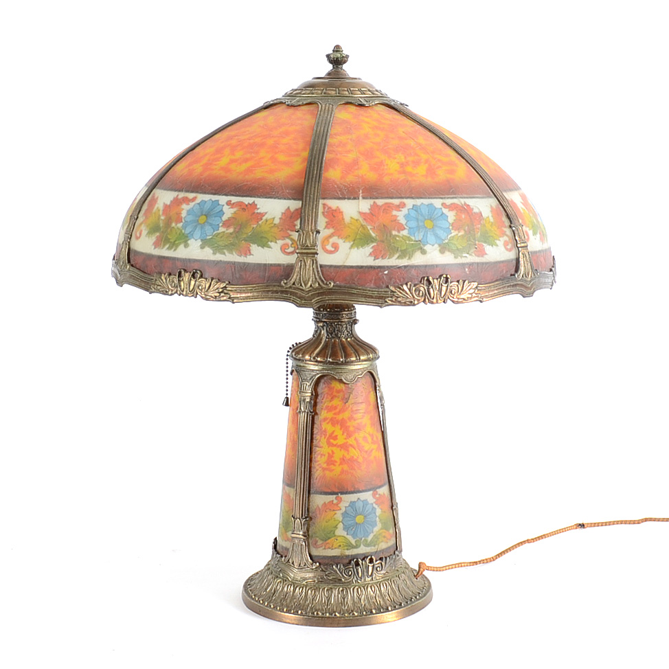 Vintage Handel Style Stained Glass Lamp