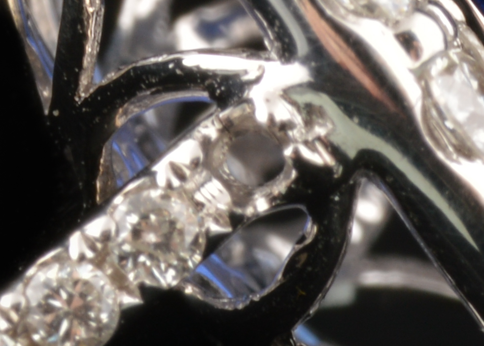 14K White Gold Sapphire and Diamond Cocktail Ring