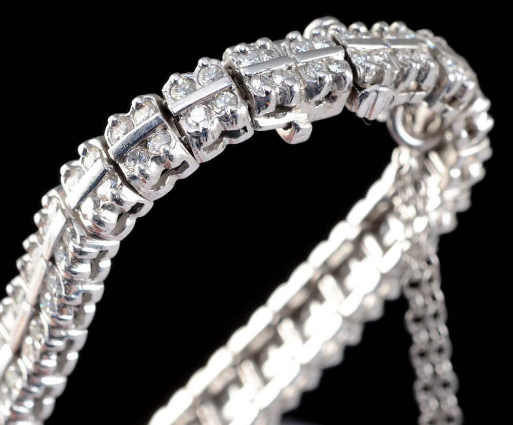 Women's 7.25 CTW Platinum and Diamond Omega Watch