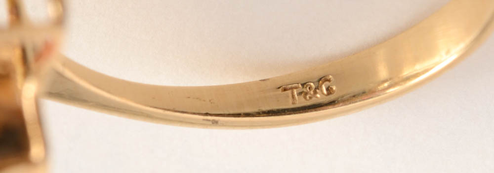 14K Yellow Gold Blue Topaz and Mixed Gemstone Ring