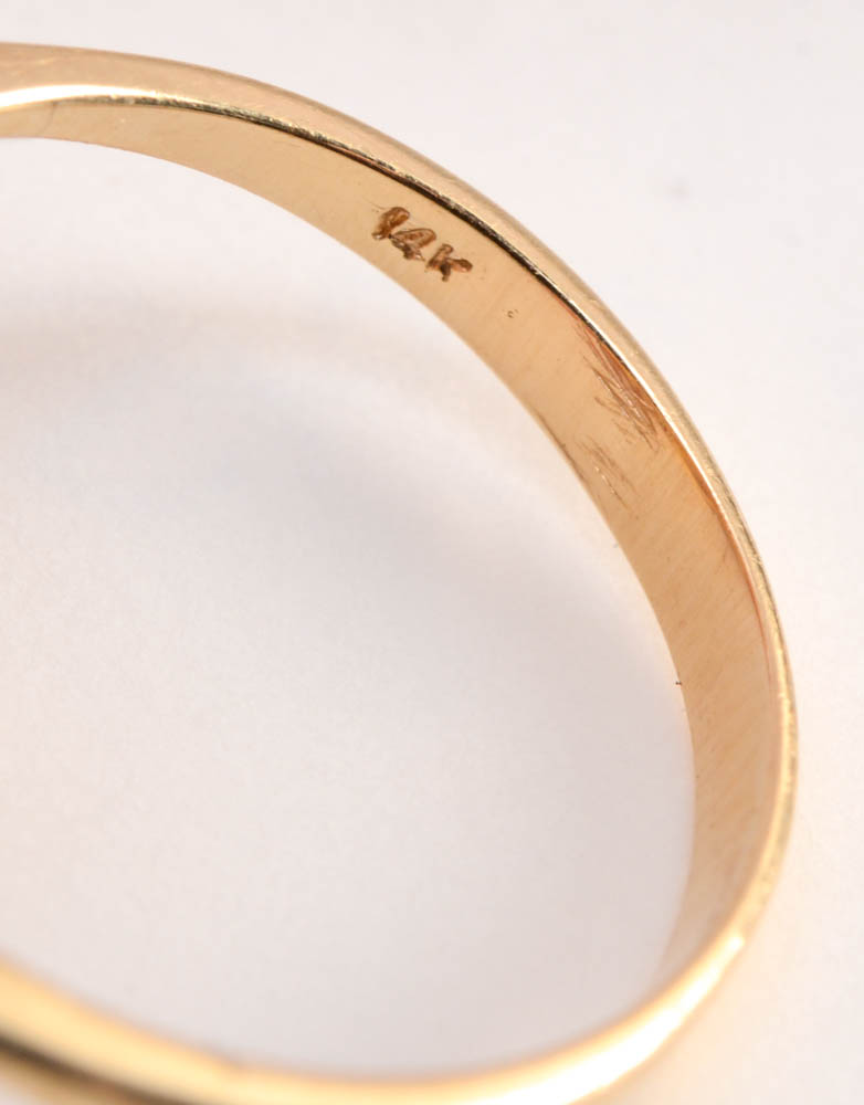 14K Yellow Gold Blue Topaz and Mixed Gemstone Ring