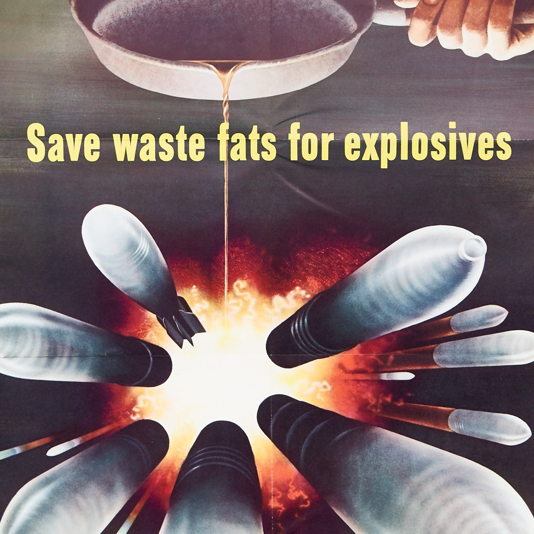 Original World War II "Save Waste Fats" Poster