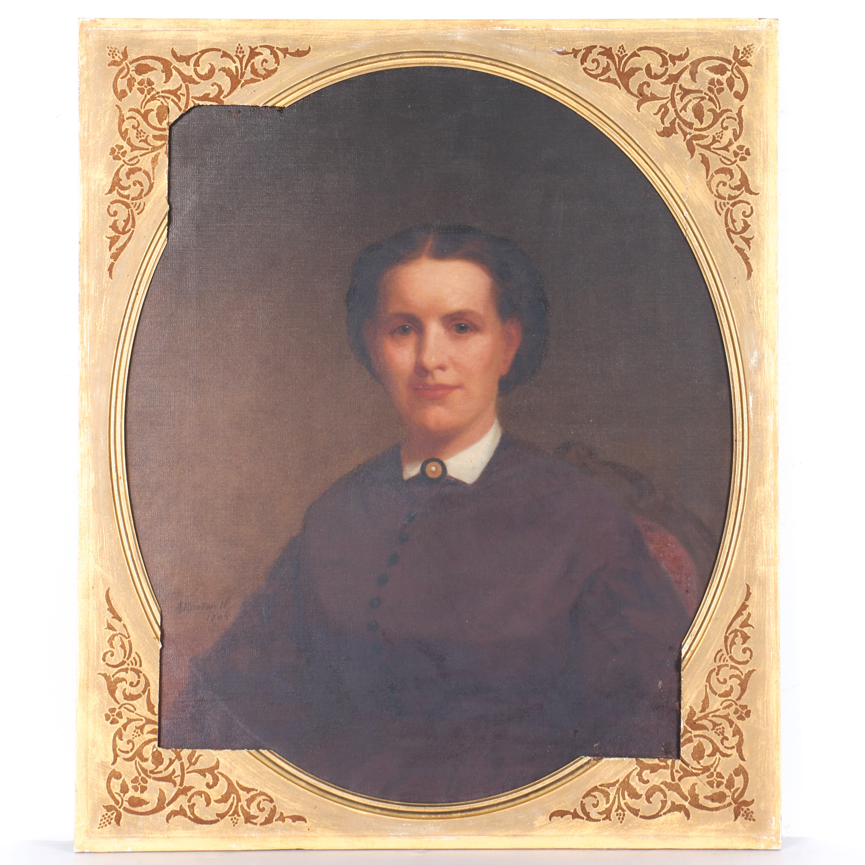 Alonzo Hartwell Oil Painting on Canvas Portrait of A Woman