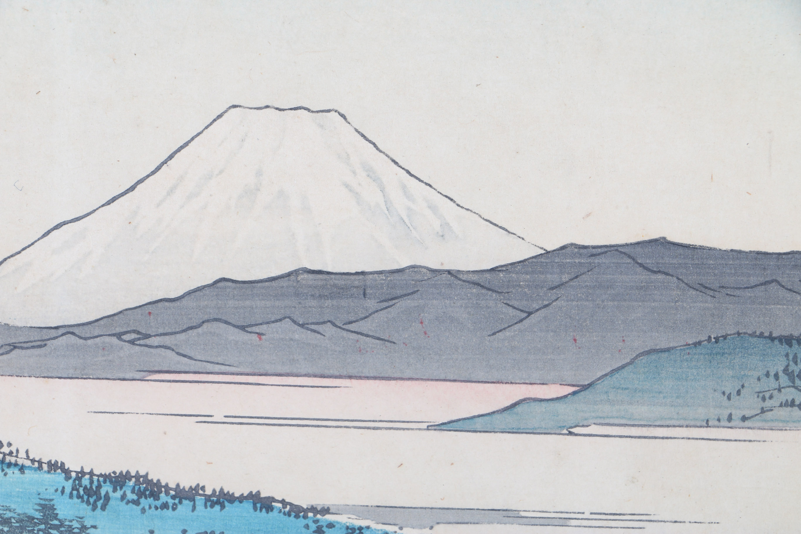 Utagawa Hiroshige Woodblock Print on Paper "No. 3, Kawasaki: Tsurumi River and Namamugi Village"