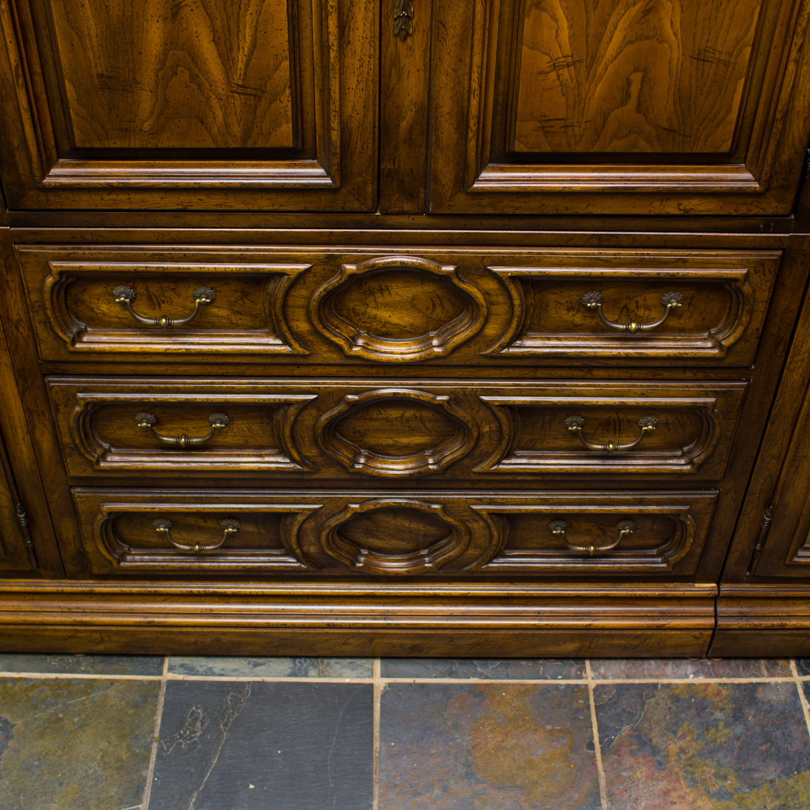 Large Oak Wall Shelving Unit