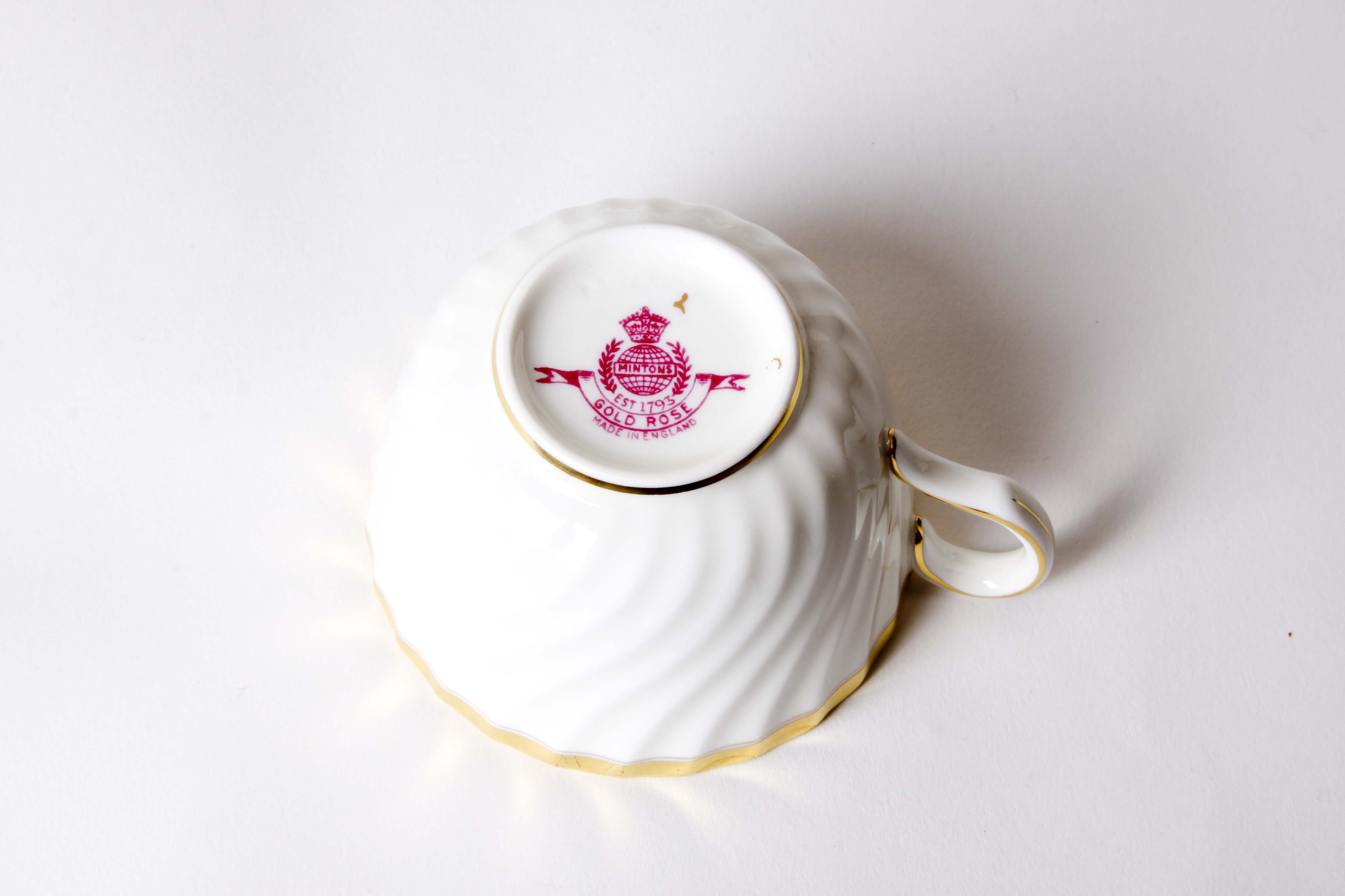 Minton English China Gold Rose Pattern