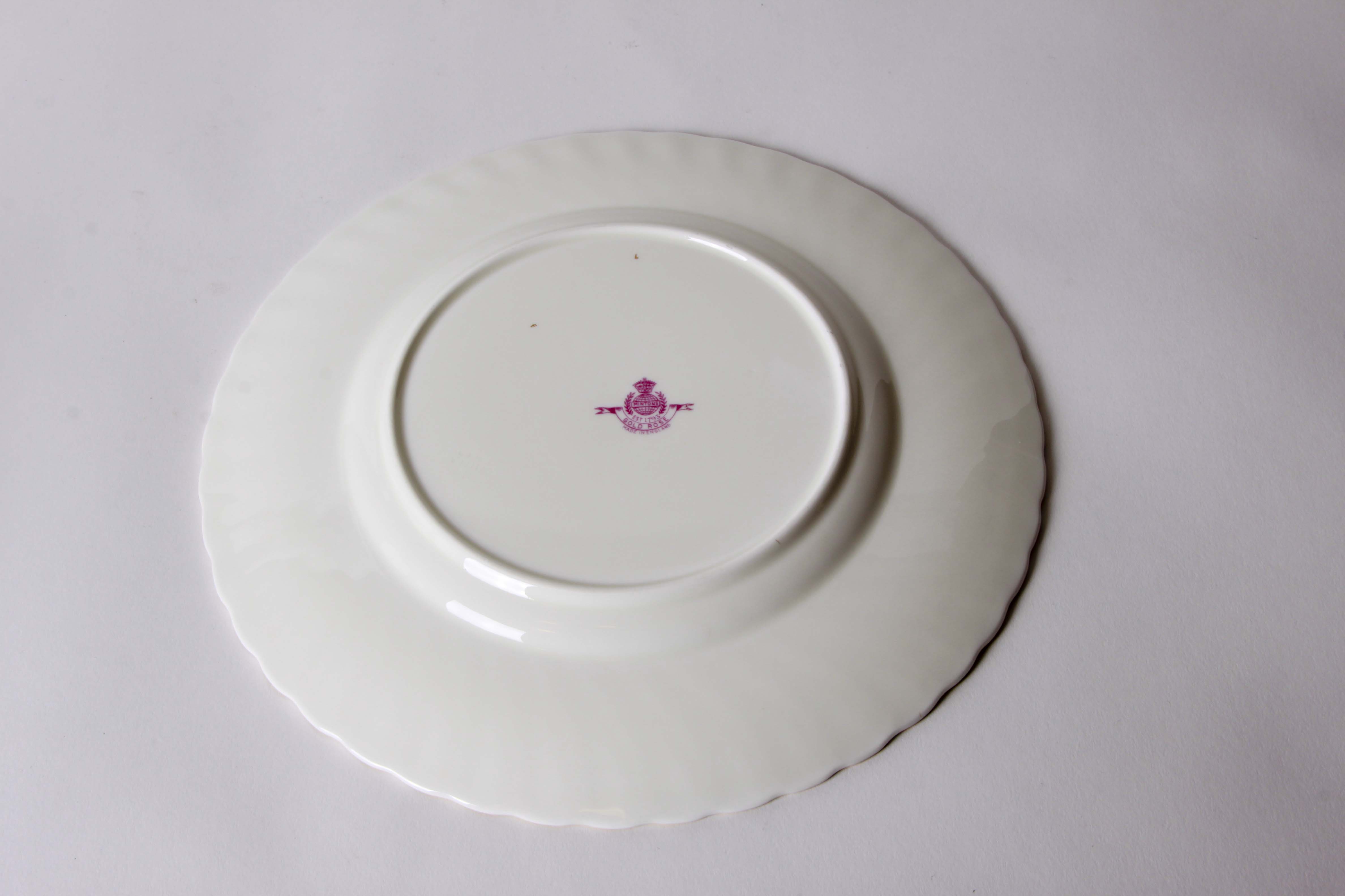 Minton English China Gold Rose Pattern
