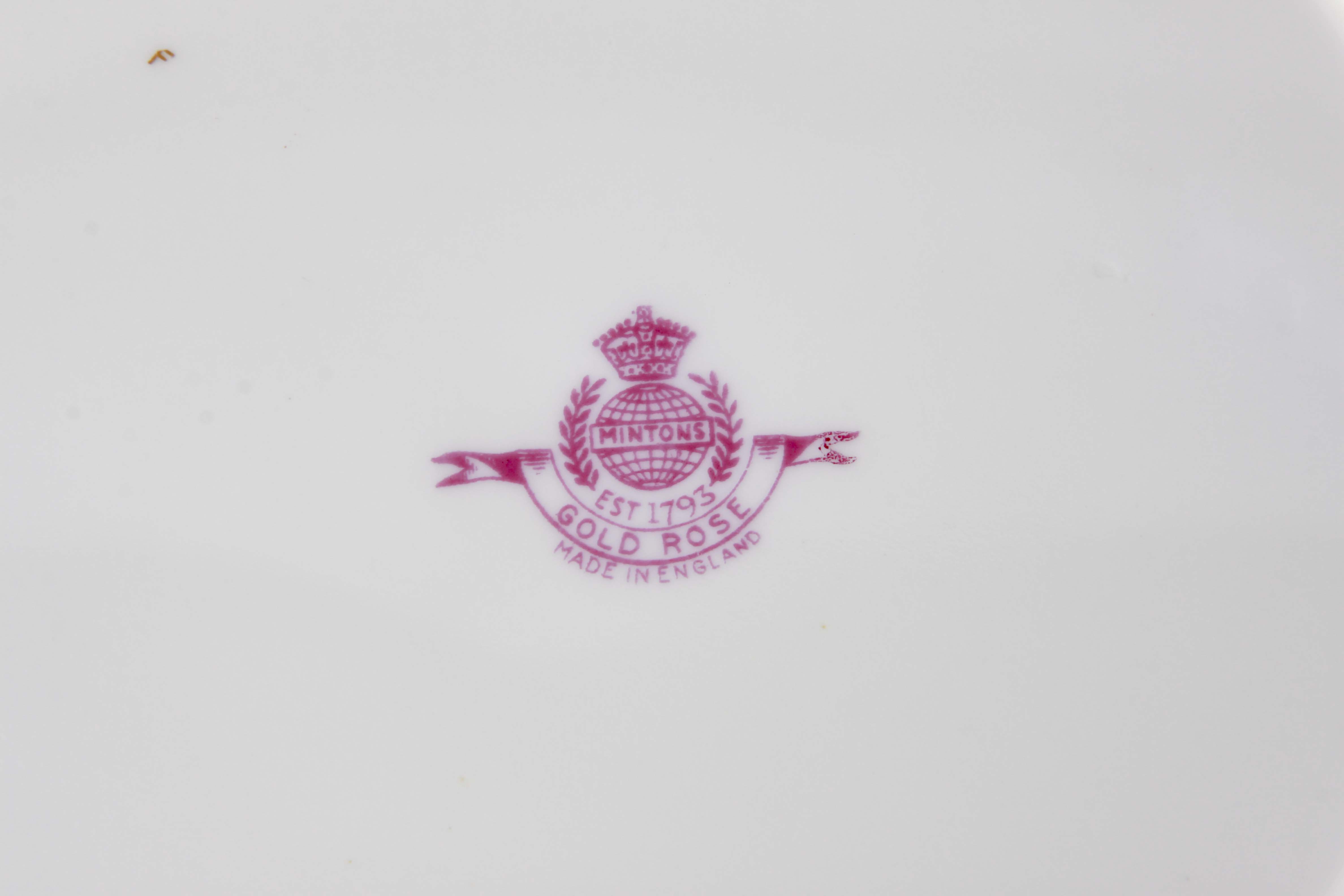 Minton English China Gold Rose Pattern