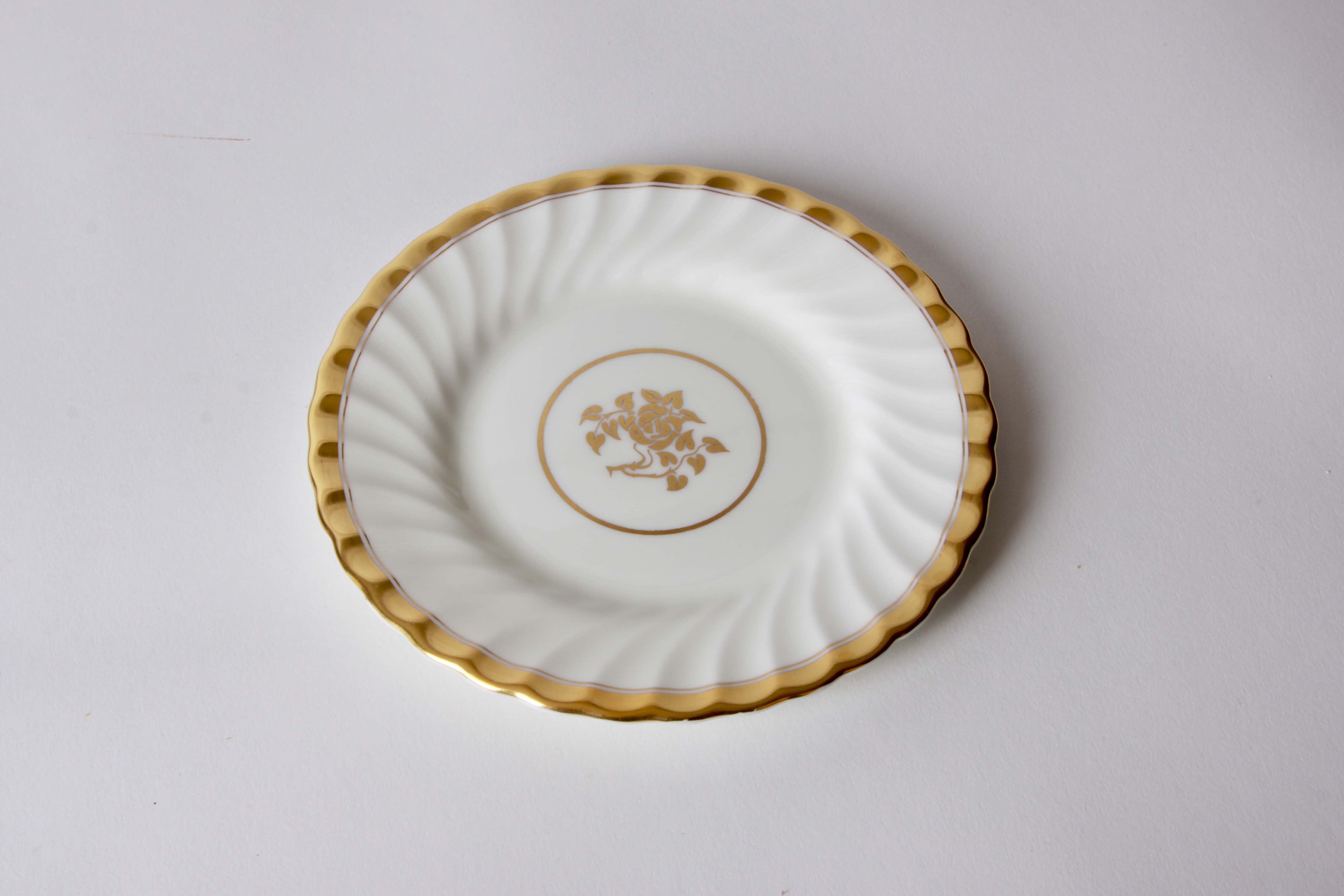 Minton English China Gold Rose Pattern
