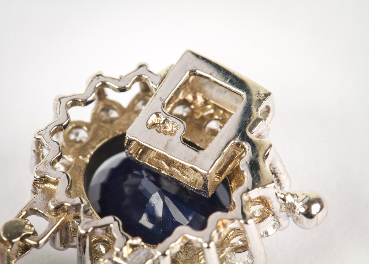 14K White Gold, Synthetic Sapphire, and Diamond Double Row Tennis Bracelet