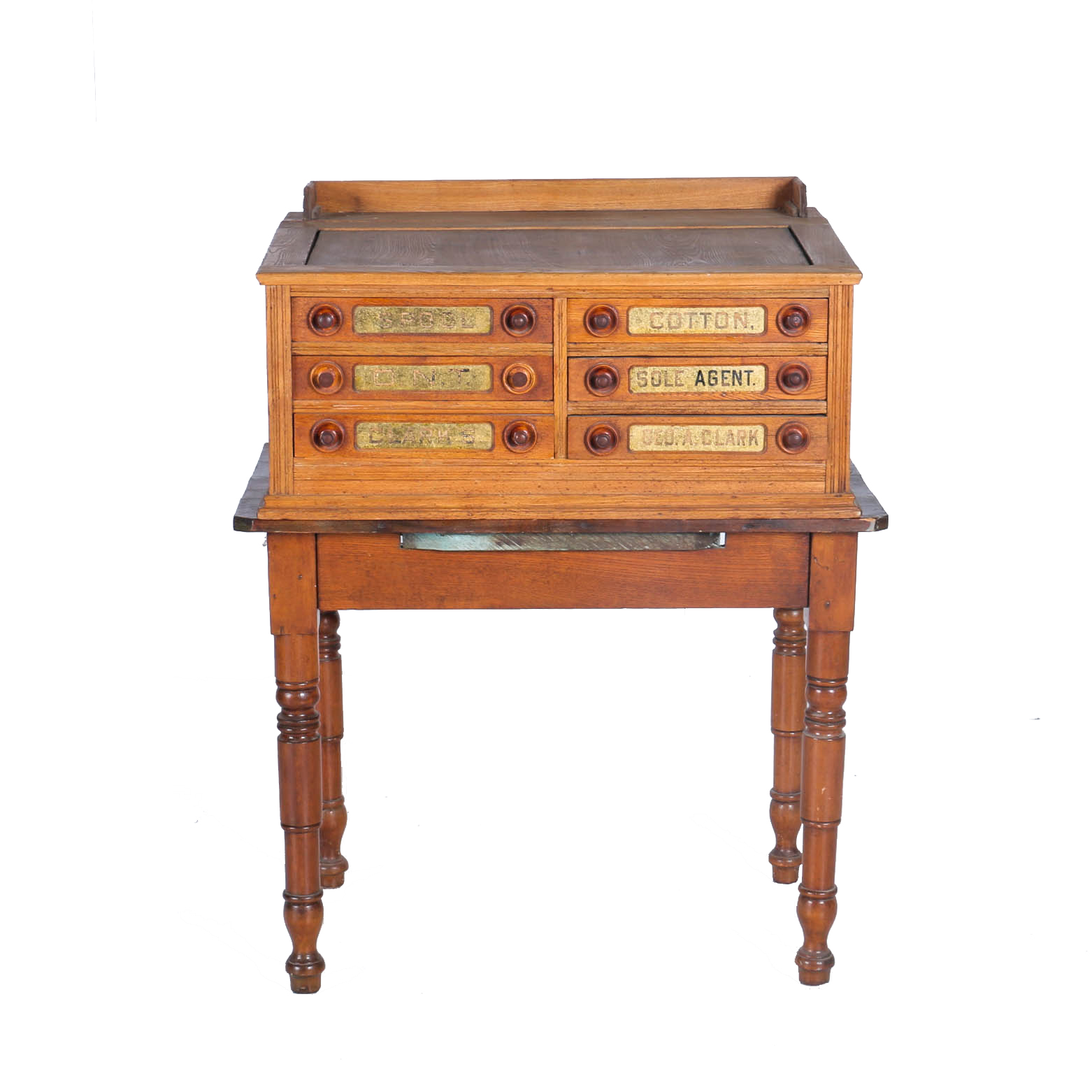 Vintage Six Drawer Clark's O.N.T. Spool Cabinet and Vintage Table