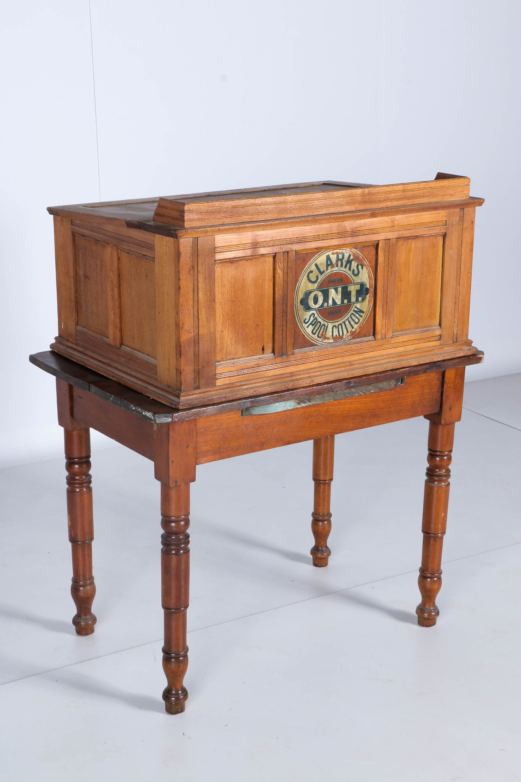 Vintage Six Drawer Clark's O.N.T. Spool Cabinet and Vintage Table