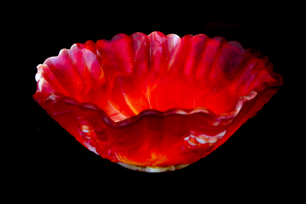 Assortment of Colored Glass Dishes