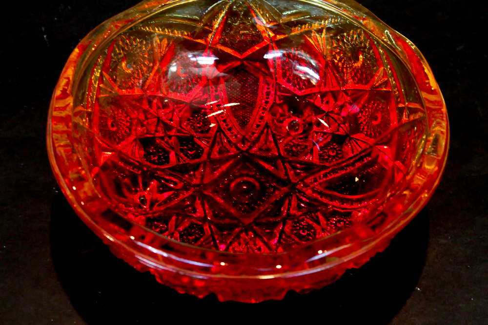 Assortment of Colored Glass Dishes