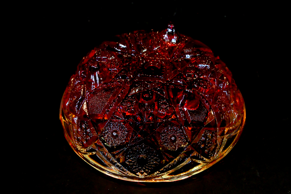 Assortment of Colored Glass Dishes