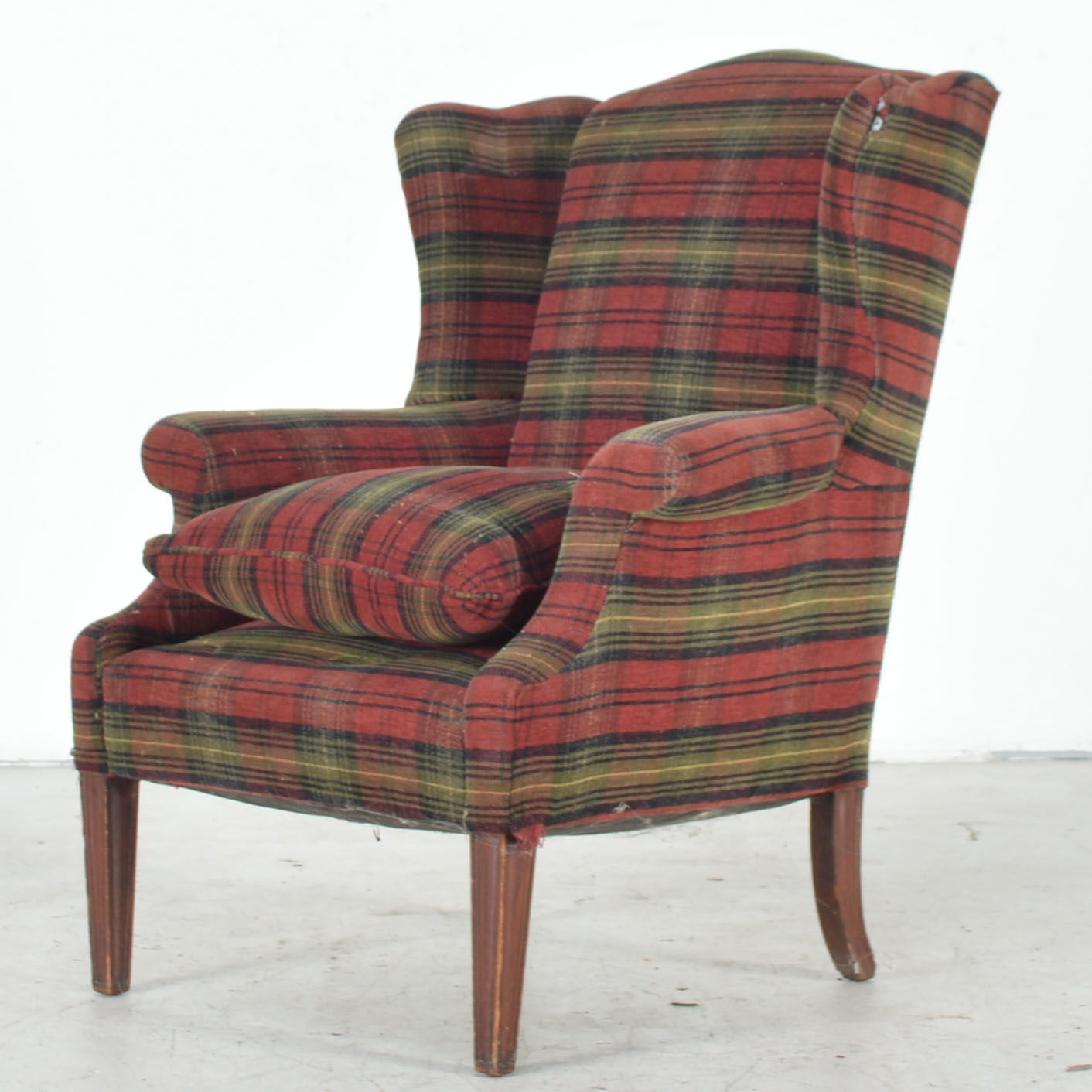 Plaid Wingback Chair