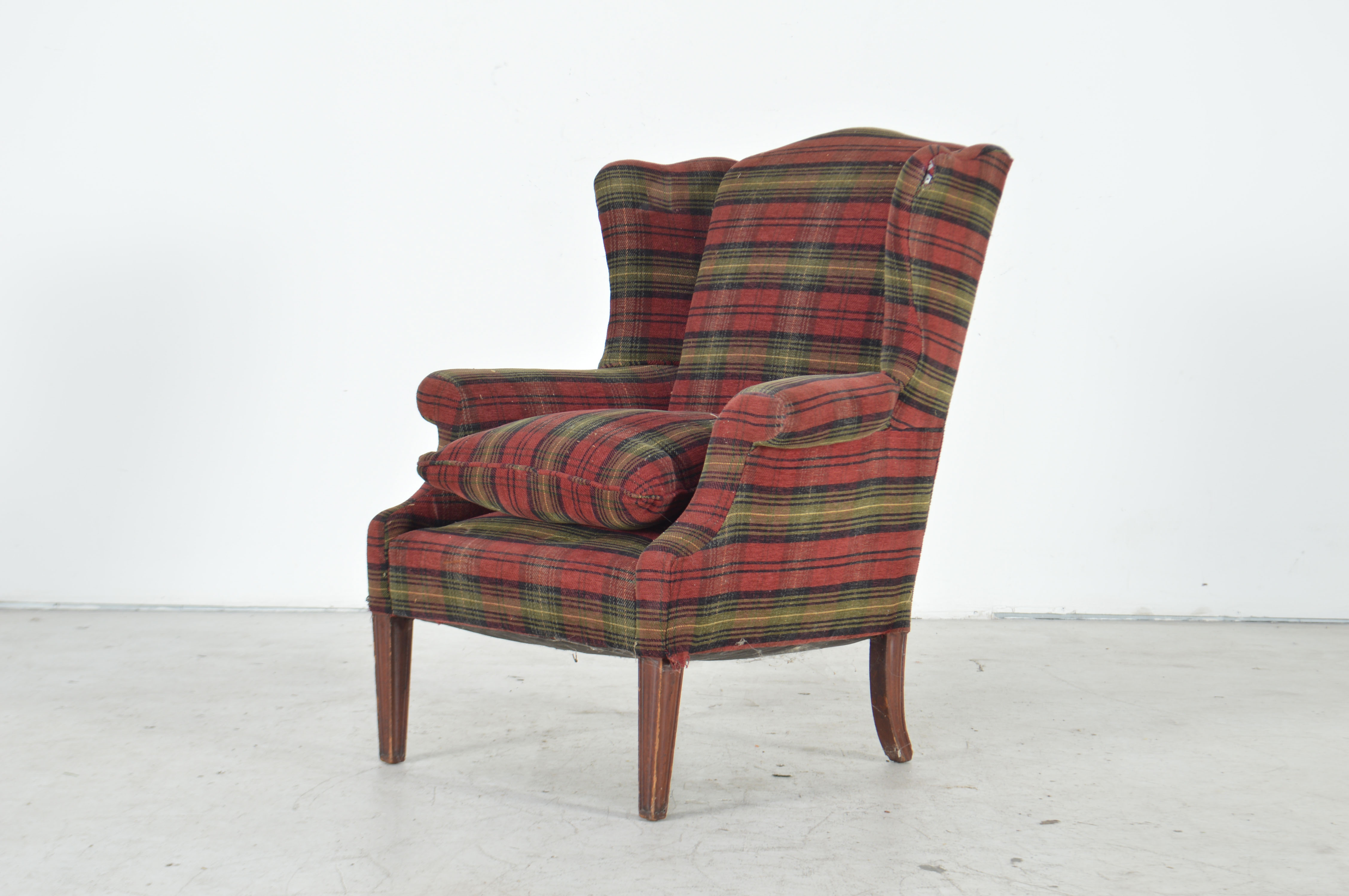 Plaid Wingback Chair