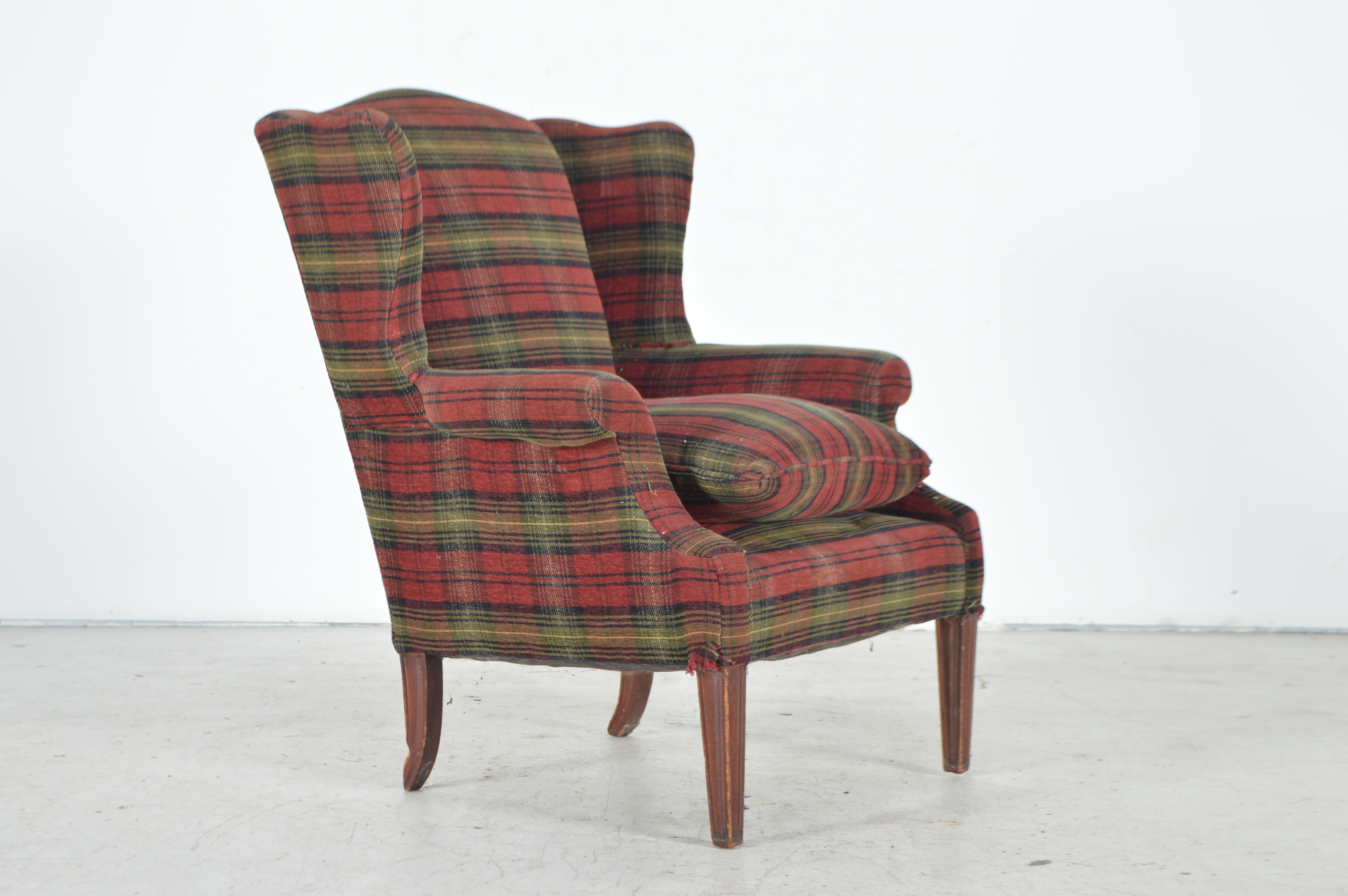 Plaid Wingback Chair