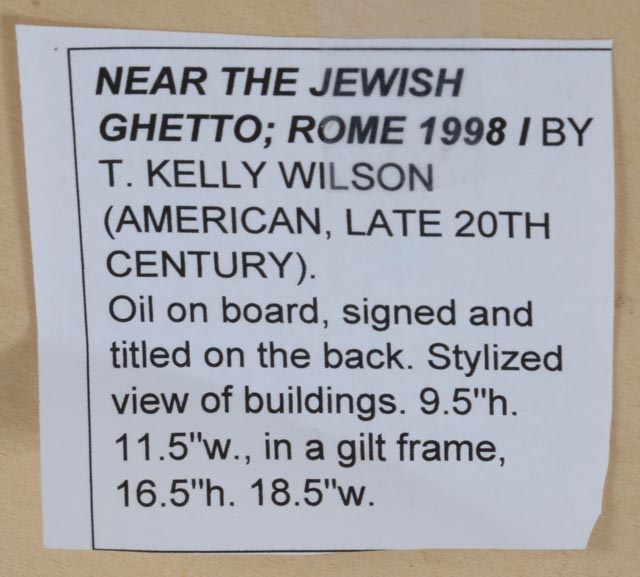 T. Kelly Wilson Original Alla Prima Oil on Wood Panel "Near the Jewish Ghetto I"