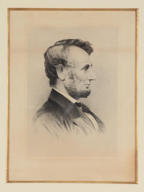 Thomas Johnson Antique 19th-Century Drypoint Etching with Mezzotint of Abraham Lincoln
