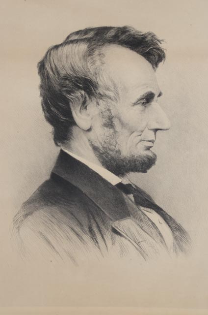 Thomas Johnson Antique 19th-Century Drypoint Etching with Mezzotint of Abraham Lincoln